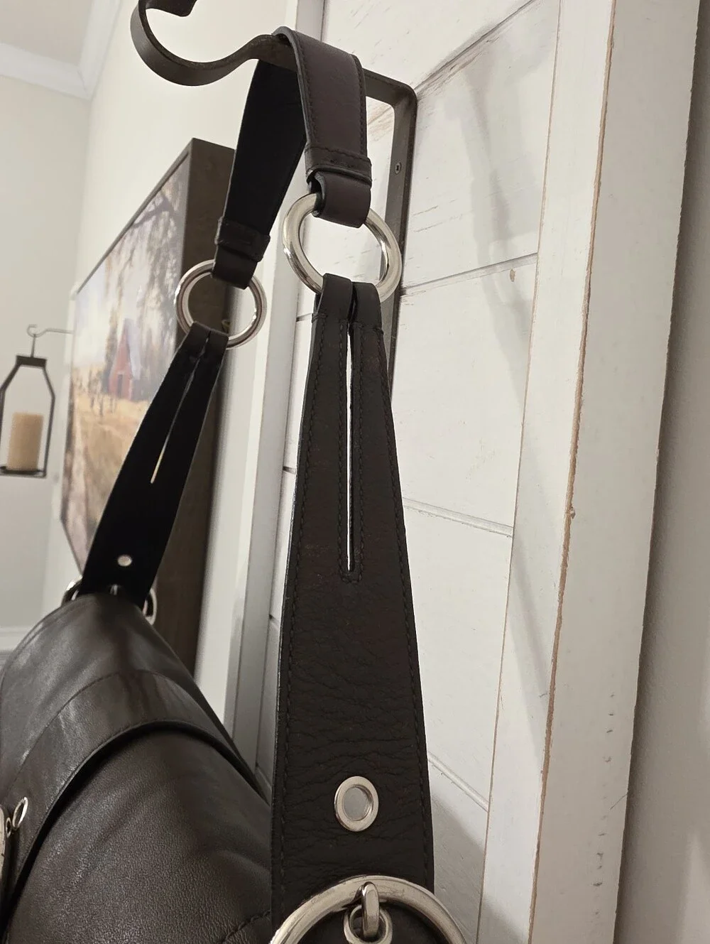 Chocolate Brown Leather Coach Soho Buckle Shoulder Bag Silver Hardware h05s-3653